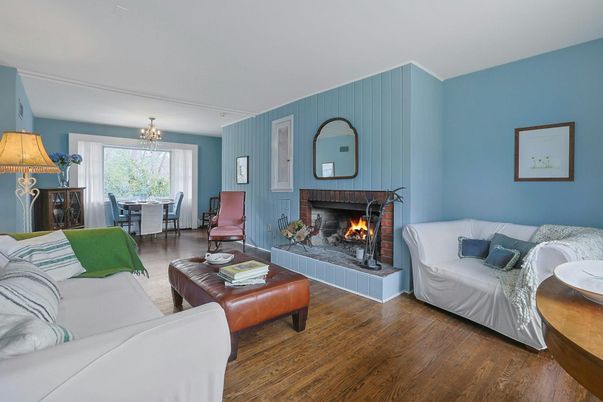 Chandelier, Dining room, Fireplace, Interior, Living room, Wood Texture Flooring