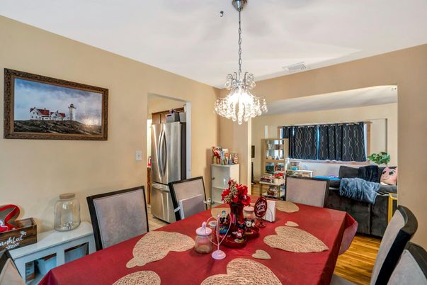 Chandelier, Dining room, Interior, Wood Texture Flooring