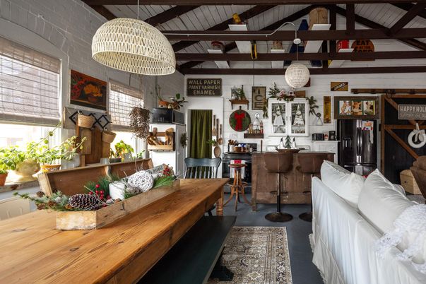 Interior, Kitchen, Living room, Wooden Beams