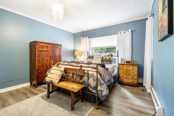 Bedroom, Chandelier, Interior, Wood Texture Flooring