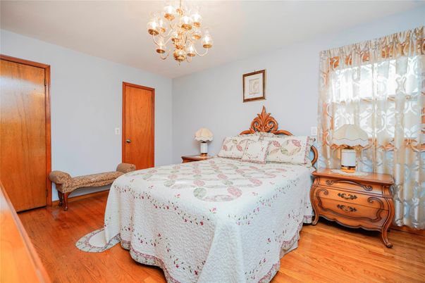 Bedroom, Chandelier, Interior, Wood Texture Flooring