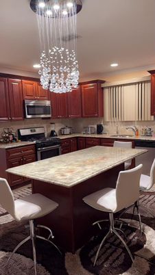 Interior, Kitchen, Pendant Lights, Recessed Lighting, Stainless Steel Appliances