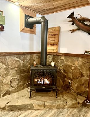 Fireplace, Interior, Wooden Ceilings