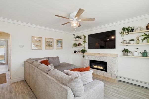 Fireplace, Interior, Living room, Wood Texture Flooring