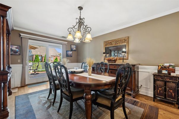 Chandelier, Dining room, Interior, Wood Texture Flooring