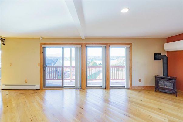 Empty room, Fireplace, Interior, Recessed Lighting, Wood Texture Flooring
