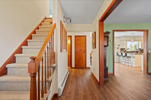 Interior, Kitchen, Pendant Lights, Wood Texture Flooring