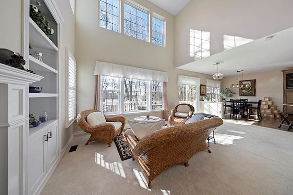 Dining room, Fireplace, Interior, Living room, Pendant Lights
