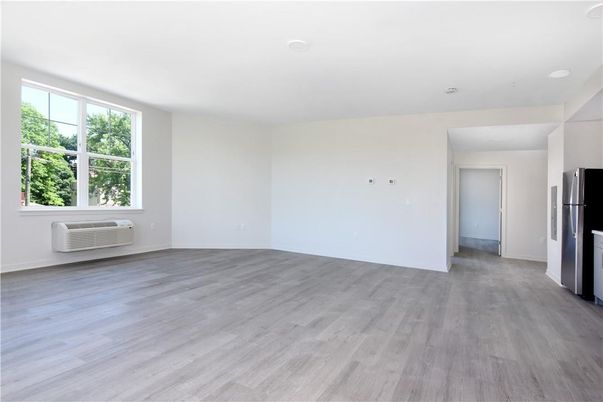 Empty room, Interior, Kitchen, Recessed Lighting, Wood Texture Flooring