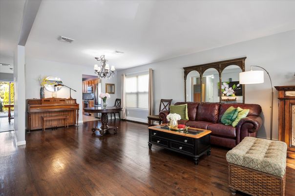 Chandelier, Interior, Living room, Piano, Wood Texture Flooring