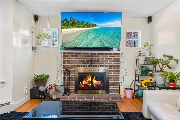 Fireplace, Interior, Wood Texture Flooring