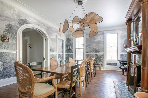 Dining room, Interior, Wood Texture Flooring