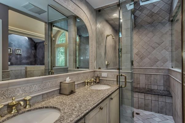 Bathroom, Dual Sink Vanities, Glass Shower, Interior
