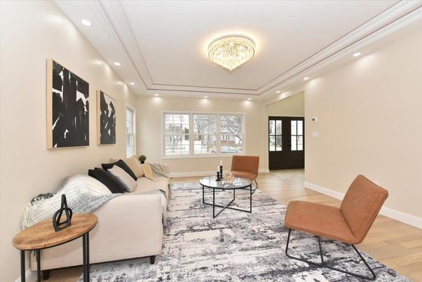 Chandelier, Interior, Living room, Recessed Lighting, Wood Texture Flooring