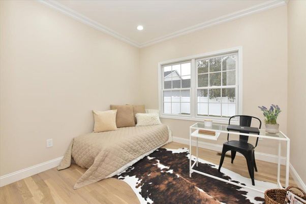 Bedroom, Home Office, Interior, Recessed Lighting, Wood Texture Flooring
