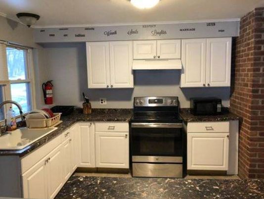 Interior, Kitchen, Stainless Steel Appliances, Stone Walls