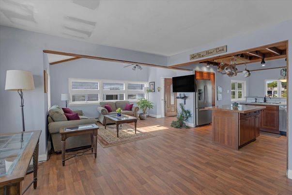Interior, Kitchen, Living room, Wooden Beams, Wood Texture Flooring