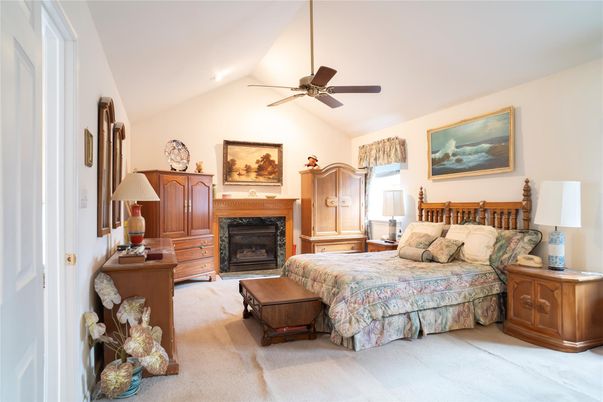 Bedroom, Fireplace, Interior