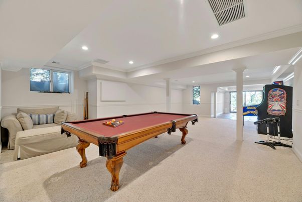 Billiard Table, Game Room, Interior, Recessed Lighting
