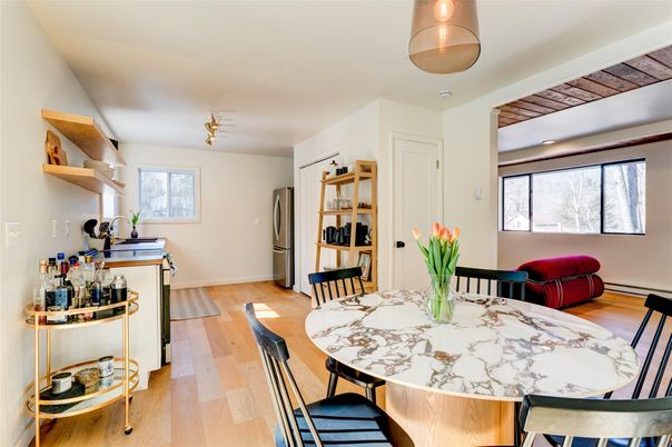 Dining room, Interior, Wood Texture Flooring