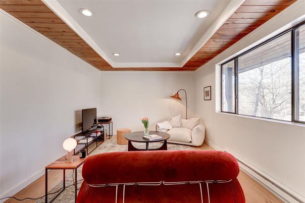 Interior, Living room, Recessed Lighting, Wooden Ceilings, Wood Texture Flooring