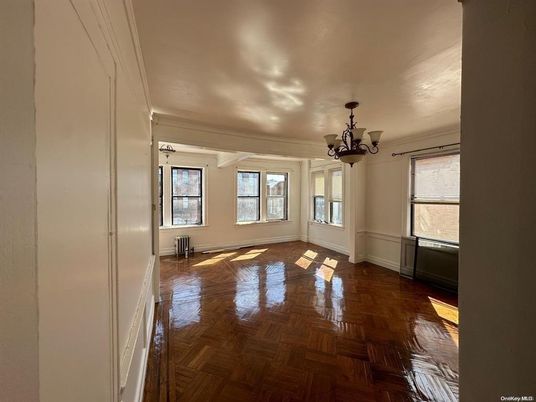 Chandelier, Empty room, Interior, Wood Texture Flooring