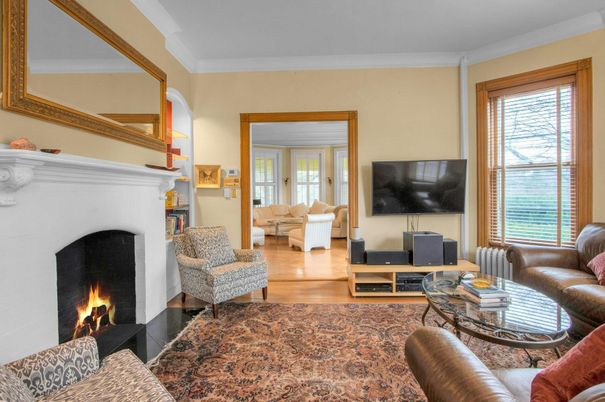 Fireplace, Interior, Living room, Wood Texture Flooring