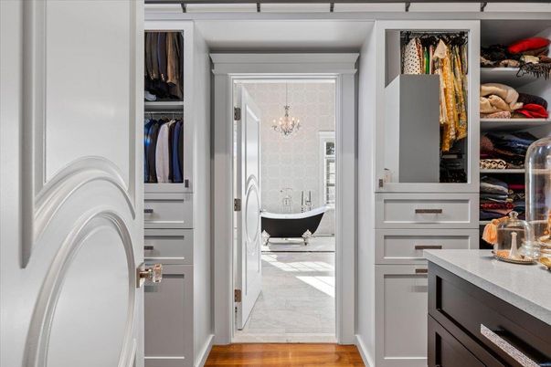 Chandelier, Interior, Walk-in Closets, Wood Texture Flooring