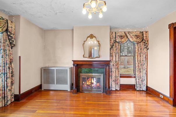 Empty room, Fireplace, Interior, Wood Texture Flooring