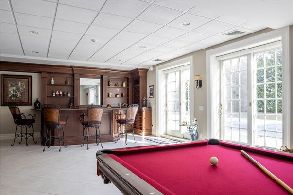 Billiard Table, Game Room, Interior, Recessed Lighting