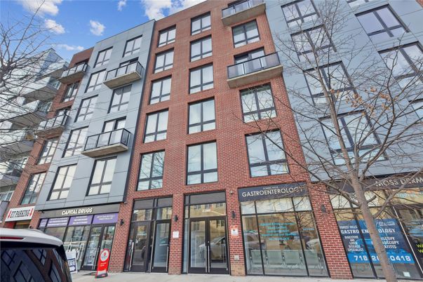Exterior, Facade, Brick Facade, Condo Building