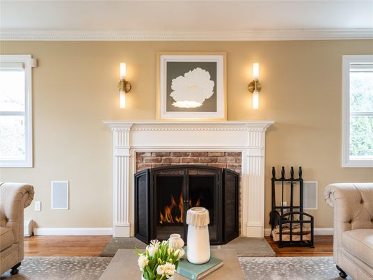 Fireplace, Interior, Wood Texture Flooring
