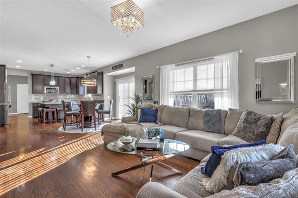 Dining room, Interior, Kitchen, Living room, Pendant Lights, Recessed Lighting, Wood Texture Flooring