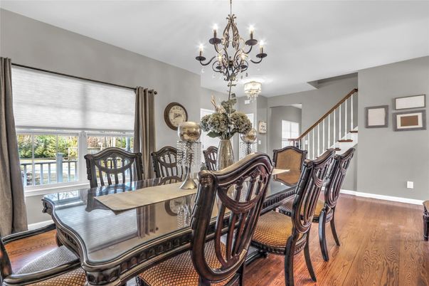 Chandelier, Dining room, Interior, Wood Texture Flooring