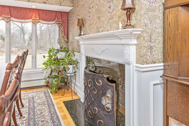 Fireplace, Interior, Wood Texture Flooring