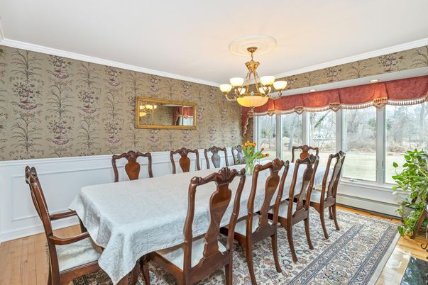 Chandelier, Dining room, Interior, Wood Texture Flooring