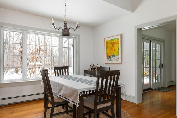 Chandelier, Dining room, Interior, Wood Texture Flooring