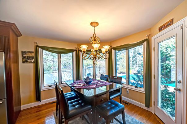 Chandelier, Dining room, Interior, Wood Texture Flooring