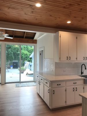 Interior, Kitchen, Recessed Lighting, Wooden Beams, Wooden Ceilings, Wood Texture Flooring