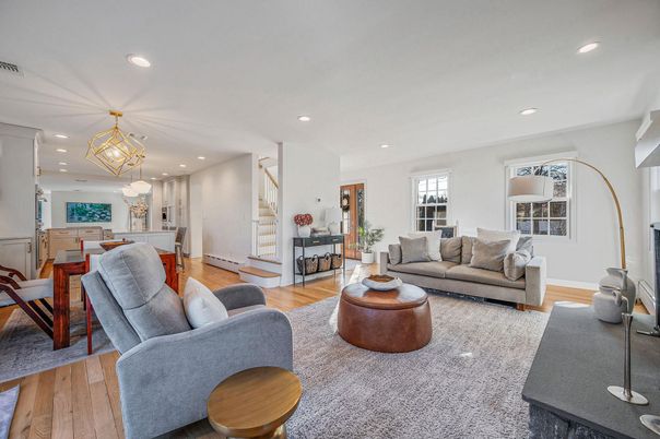 Dining room, Interior, Kitchen, Living room, Pendant Lights, Recessed Lighting, Wood Texture Flooring