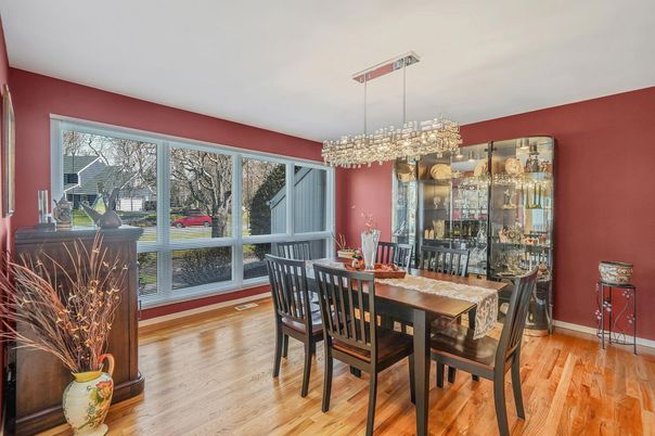 Chandelier, Dining room, Interior, Wood Texture Flooring