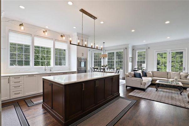 Interior, Kitchen, Living room, Pendant Lights, Recessed Lighting, Stainless Steel Appliances, Wood Texture Flooring