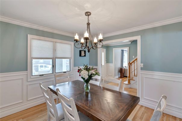 Chandelier, Dining room, Interior, Wood Texture Flooring