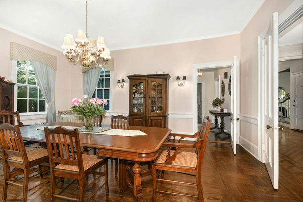 Chandelier, Dining room, Interior, Wood Texture Flooring