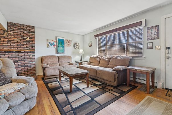 Fireplace, Interior, Living room, Stone Walls, Wood Texture Flooring