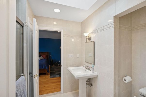 Bathroom, Bedroom, Interior, Recessed Lighting, Wood Texture Flooring
