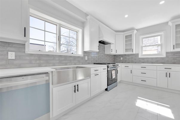Interior, Kitchen, Marble, Recessed Lighting, Stainless Steel Appliances