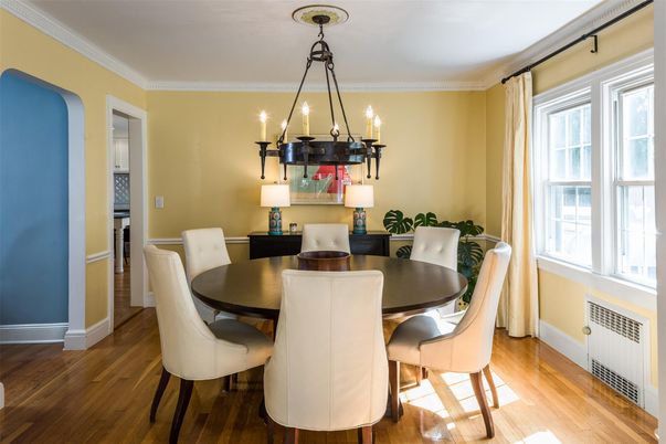 Chandelier, Dining room, Interior, Wood Texture Flooring
