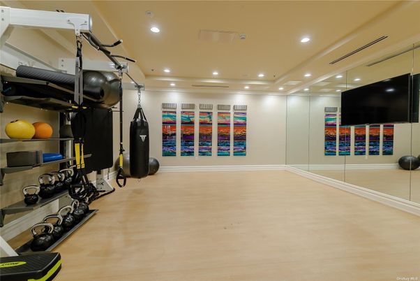 Fitness Equipment, Interior, Recessed Lighting, Wood Texture Flooring