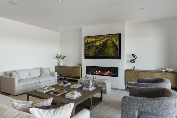 Fireplace, Interior, Living room, Recessed Lighting